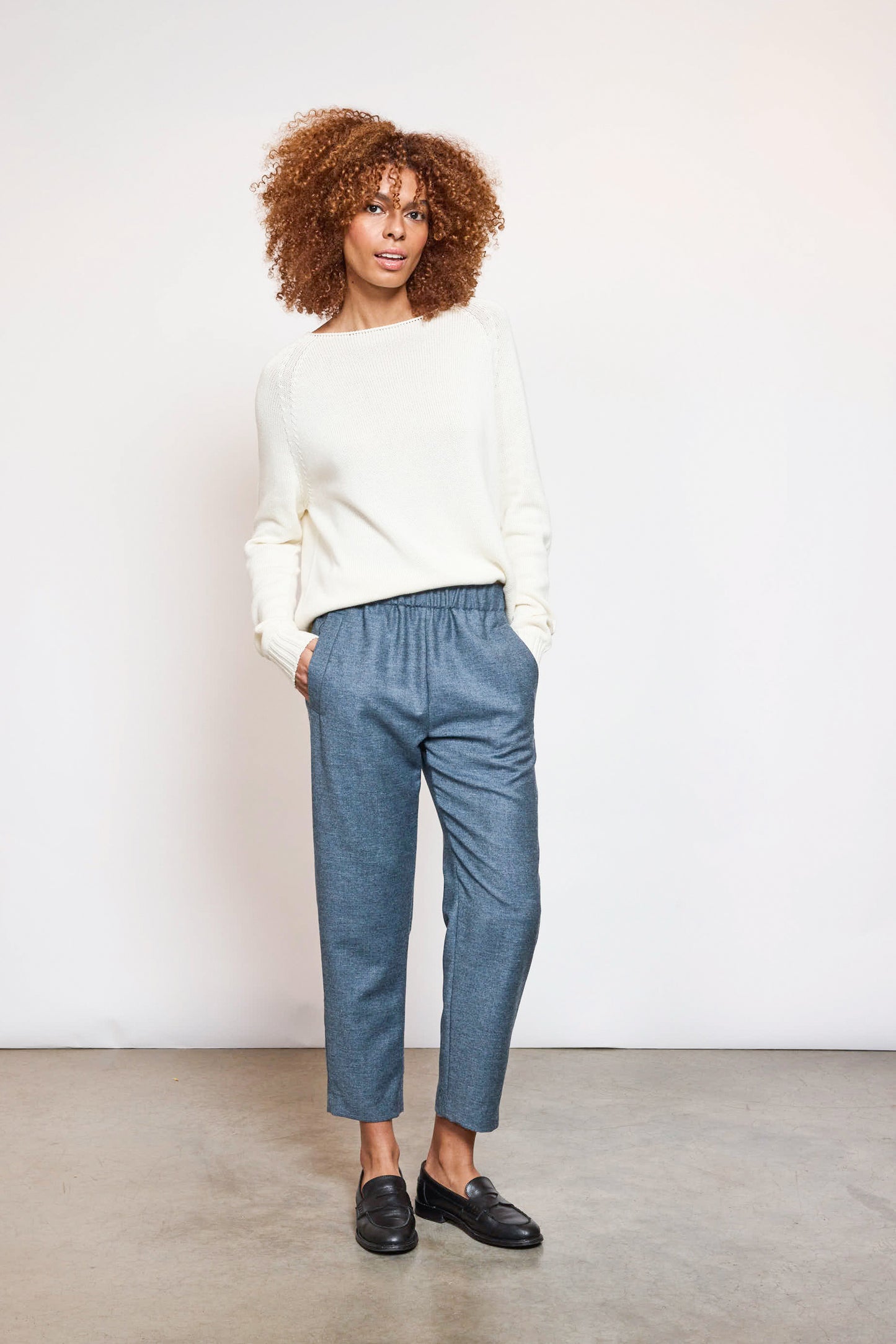 WOOL CASHMERE PANTS Washed