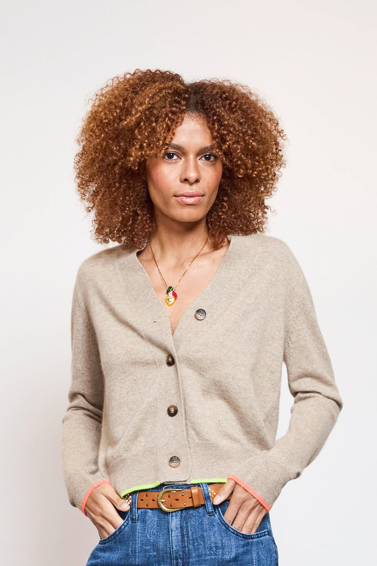 CASHMERE CARDIGAN BEIGE