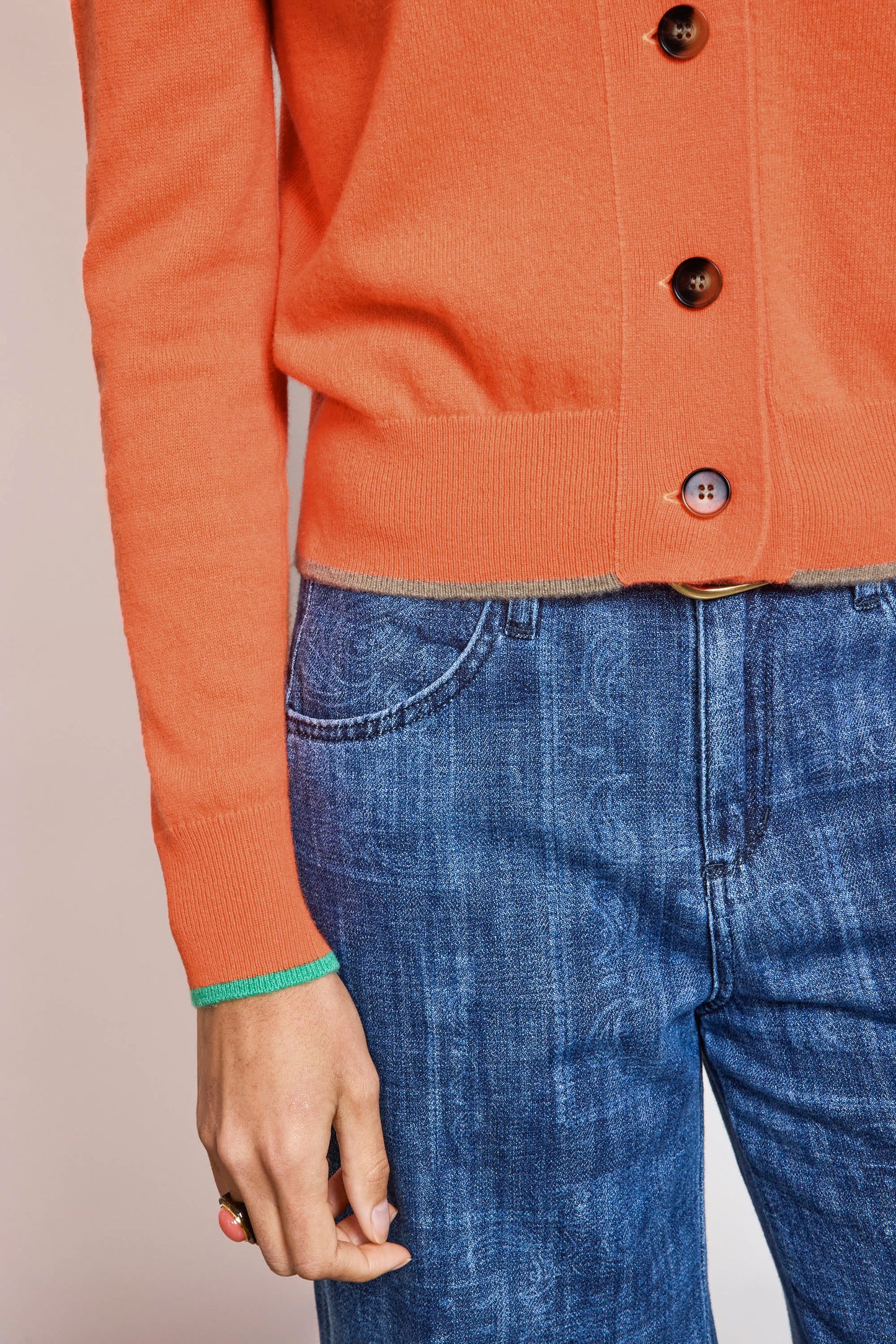 CASHMERE CARDIGAN CORAL