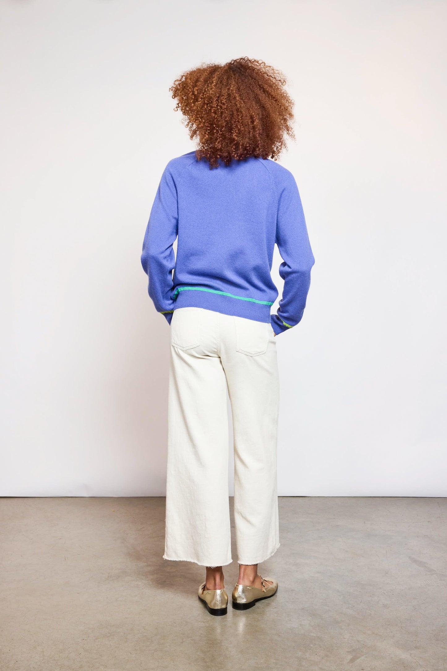 CASHMERE SWEATER BLEUET