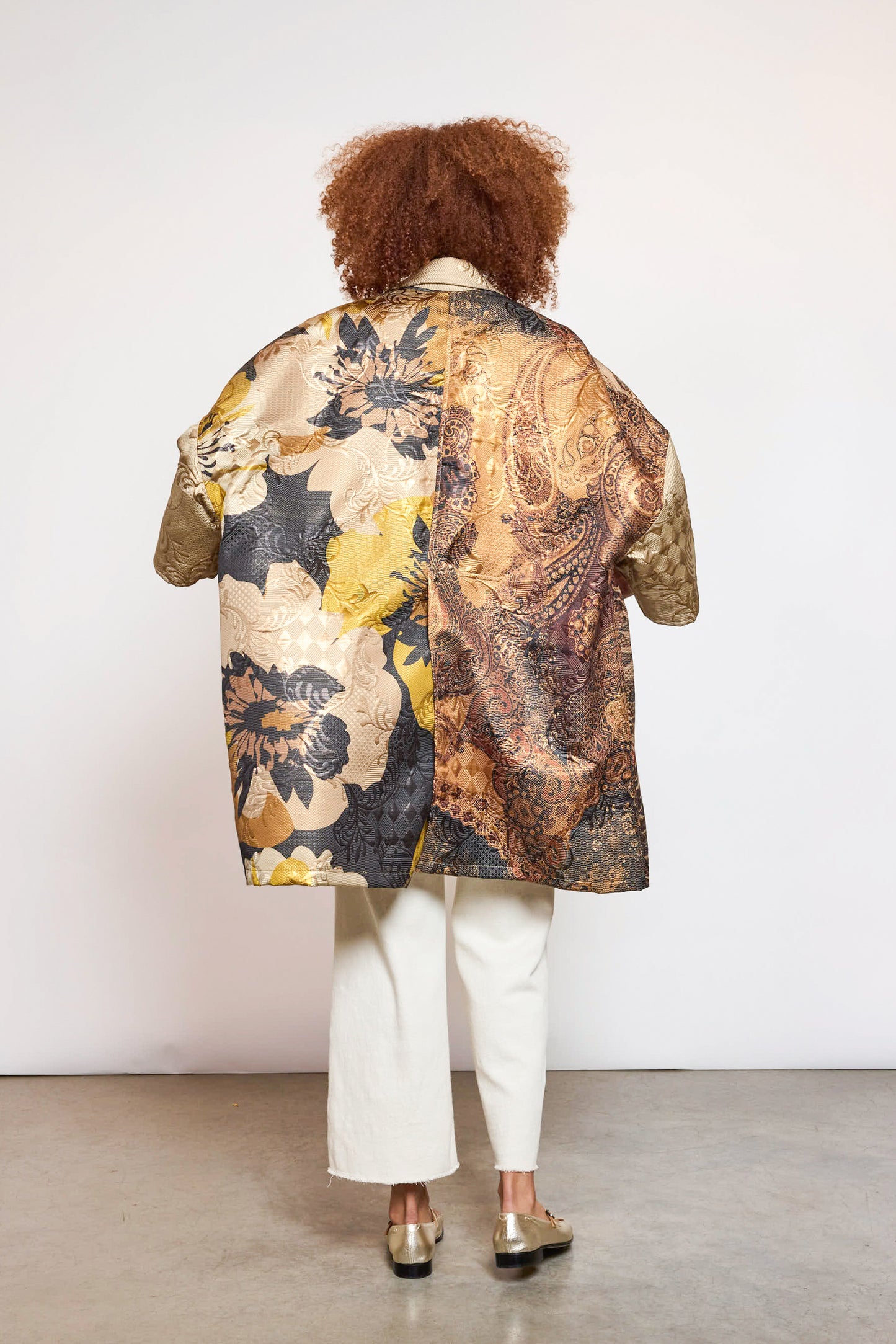 BROCADE COAT CAMEL