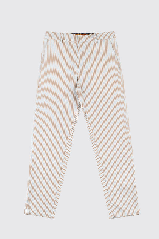 STRIPED SEERSUCKER PANTS BLUE