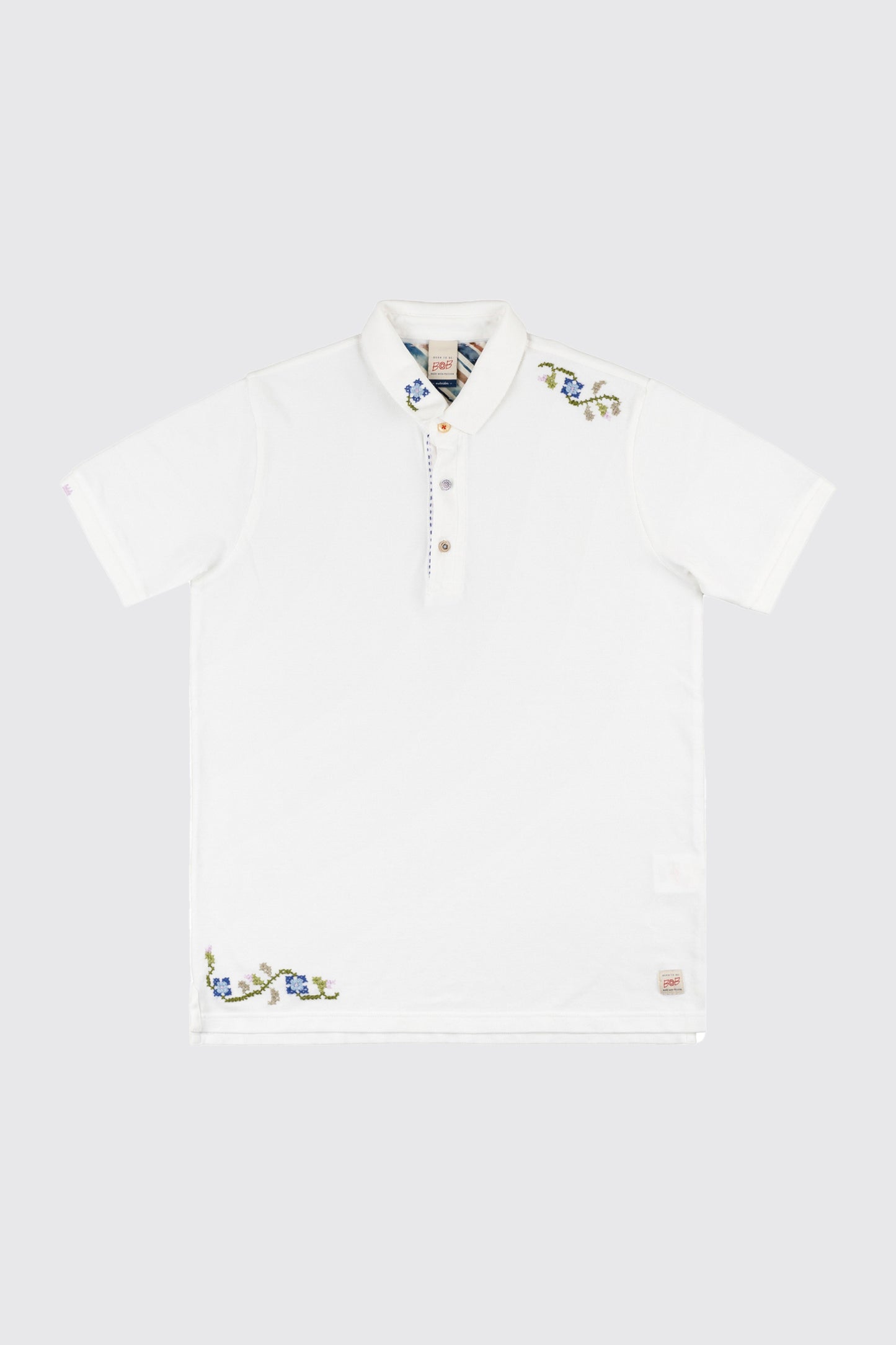 CROSS STITCH PIQUÉ POLO WHITE