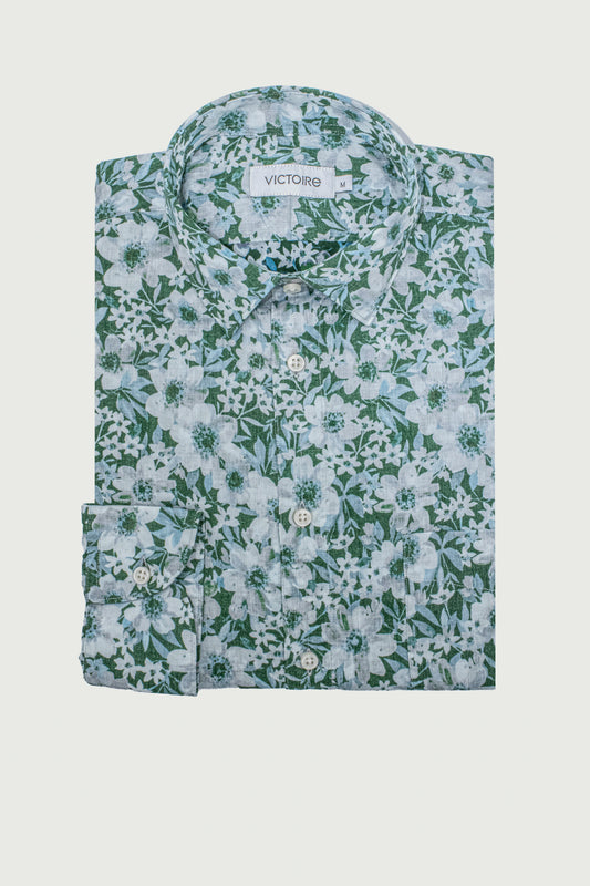 SEMI SLIM SHIRT FLOWER