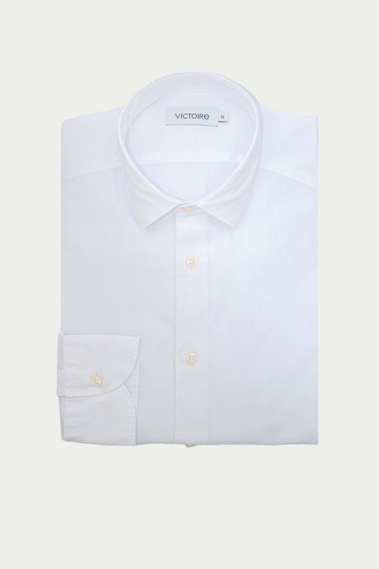 COTTON VEIL SEMI SLIM SHIRT WHITE