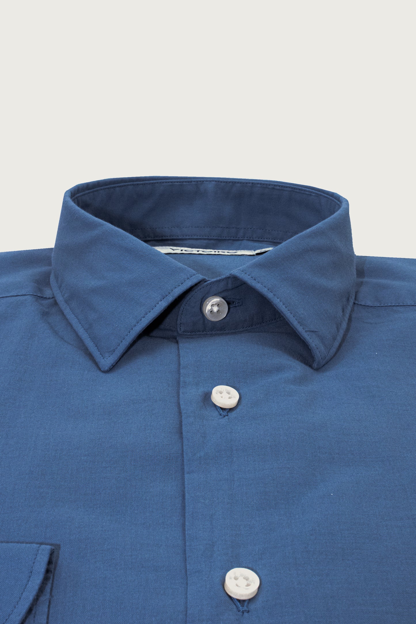 COTTON VEIL SEMI SLIM SHIRT BLUE