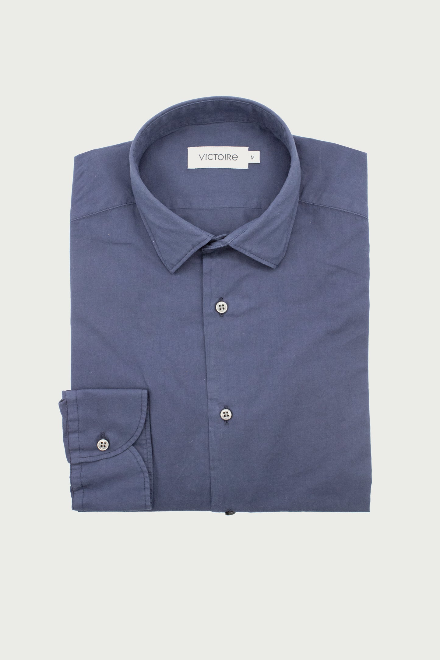 COTTON VEIL SEMI SLIM SHIRT NAVY