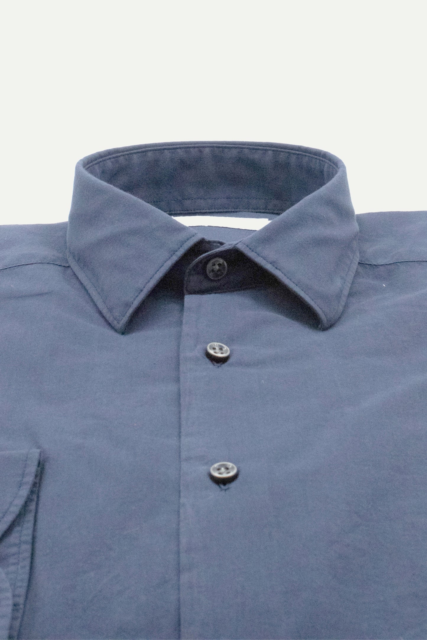 COTTON VEIL SEMI SLIM SHIRT NAVY