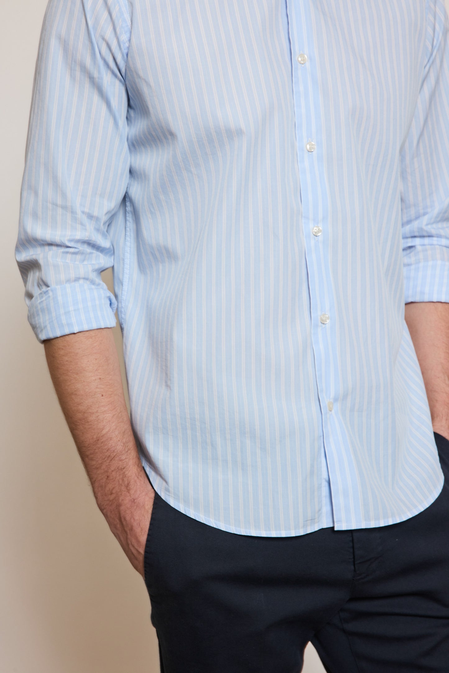 SEMI SLIM SHIRT BLUE STRIPES