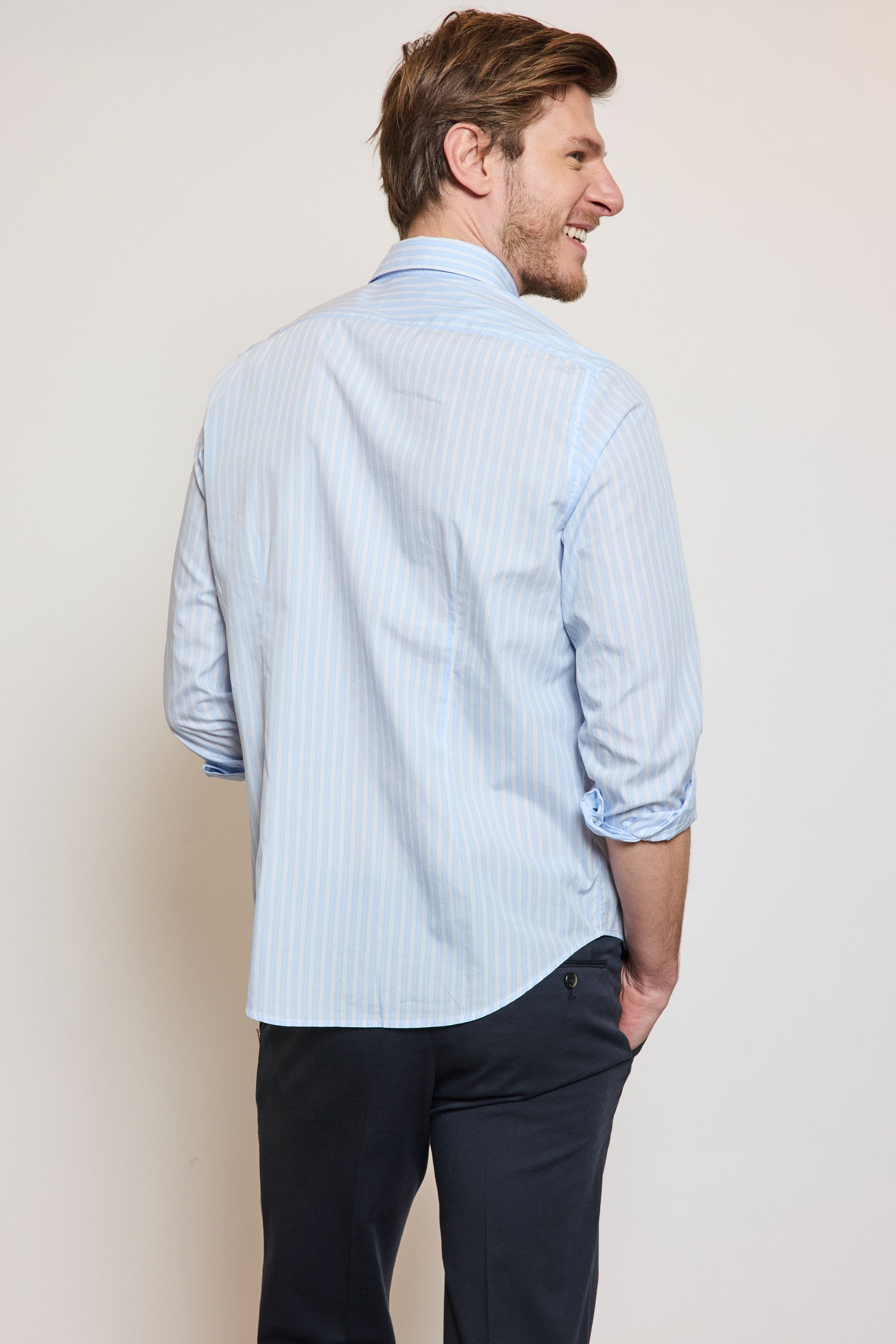 SEMI SLIM SHIRT BLUE STRIPES