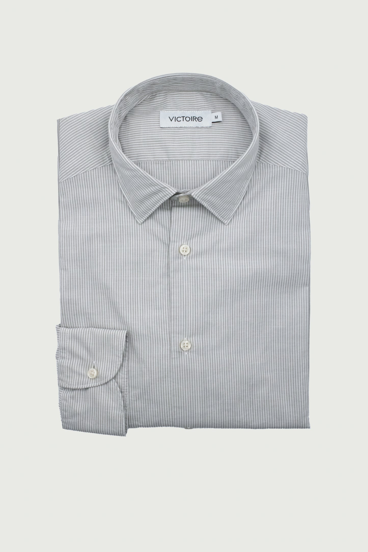 SEMI SLIM SHIRT TAUPE STRIPES