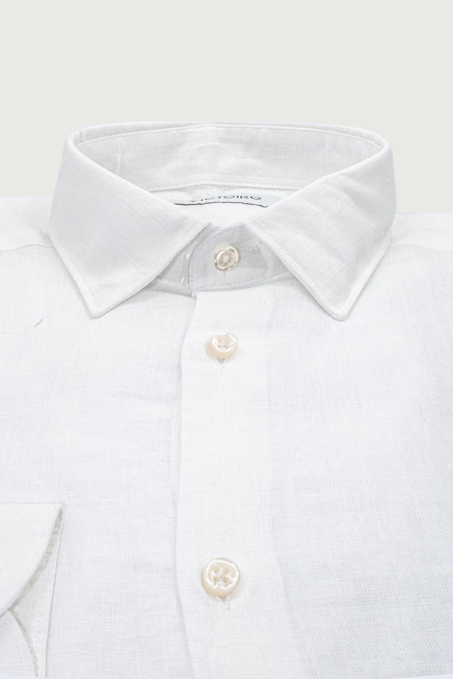 LINEN SEMI SLIM SHIRT WHITE