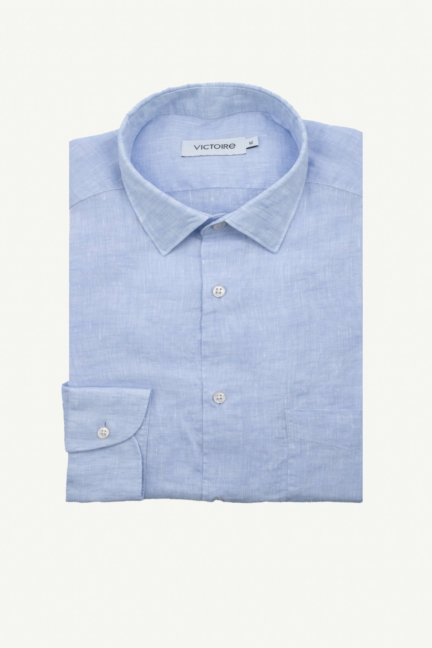 CHEMISE AJUSTÉE LIN BLEUE