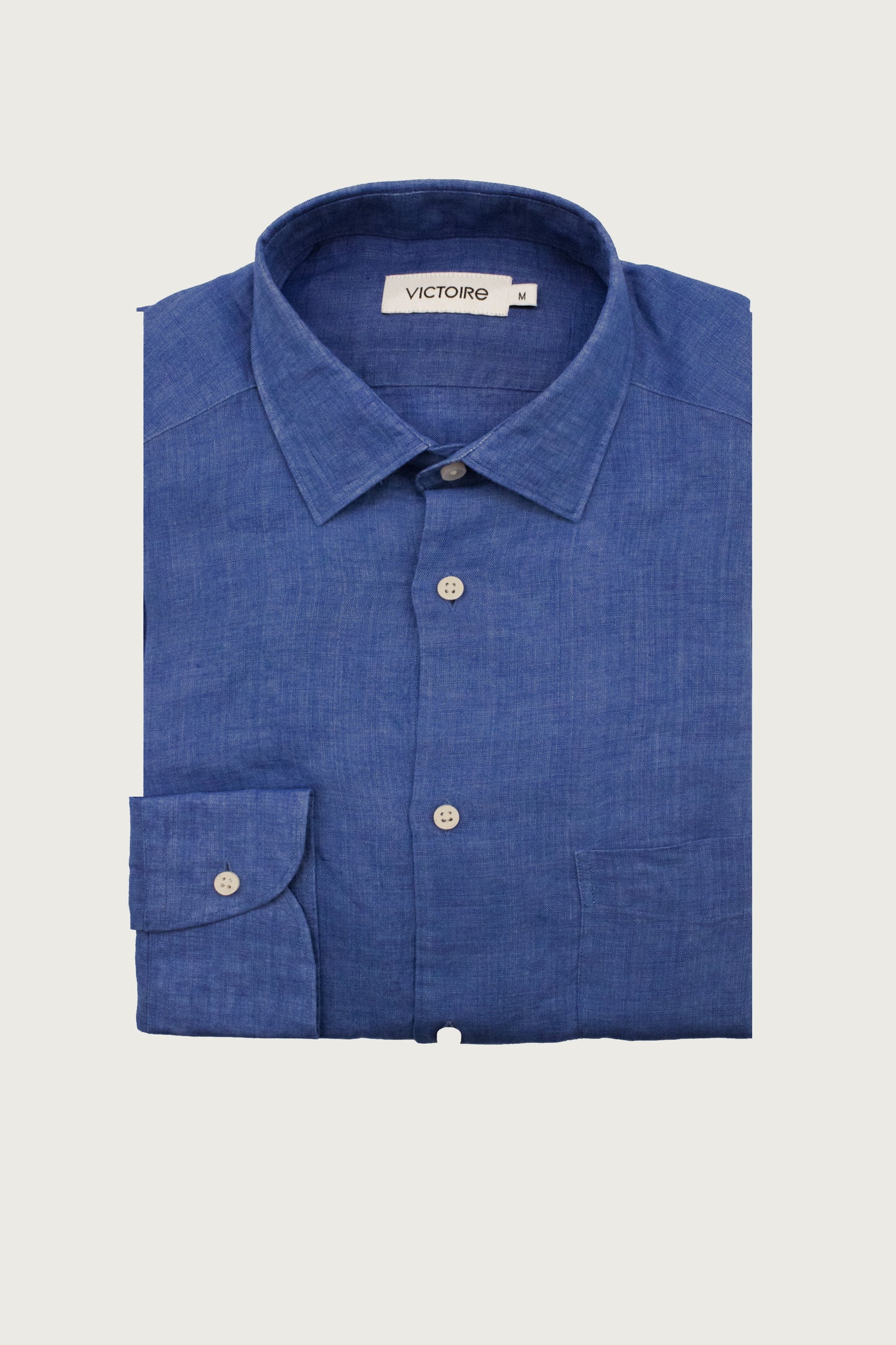 LINEN SEMI SLIM SHIRT INDIGO