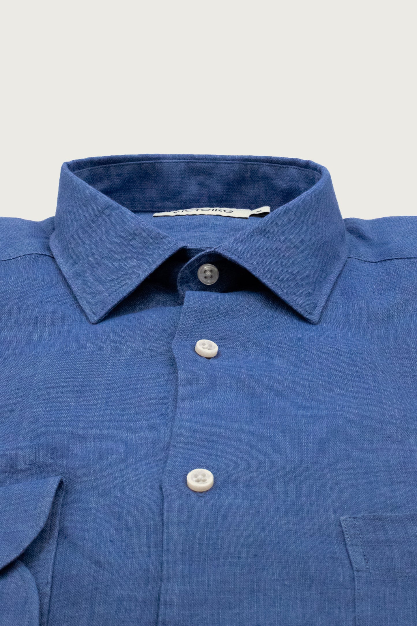 LINEN SEMI SLIM SHIRT INDIGO