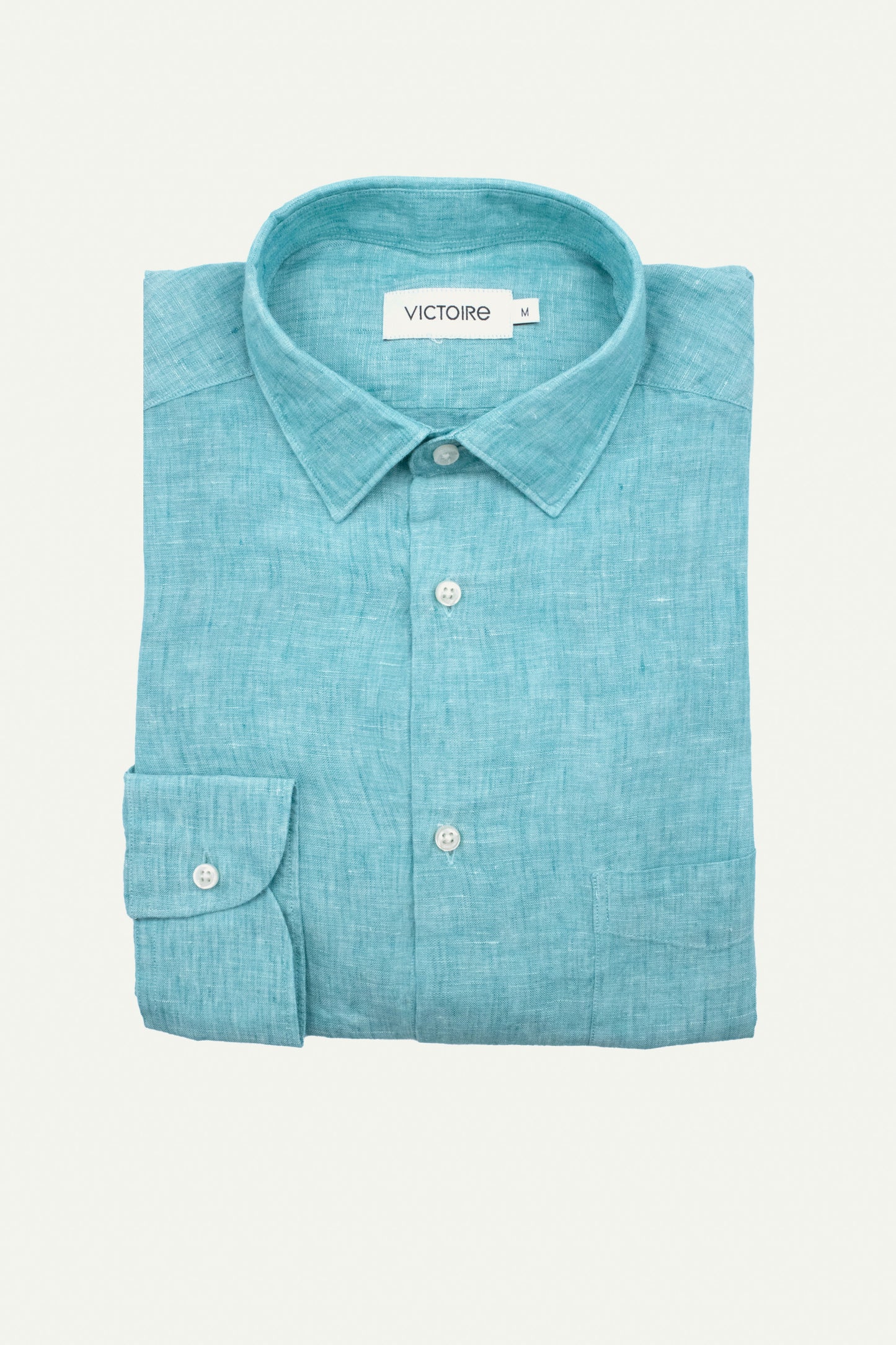 CHEMISE AJUSTÉE LIN AQUA