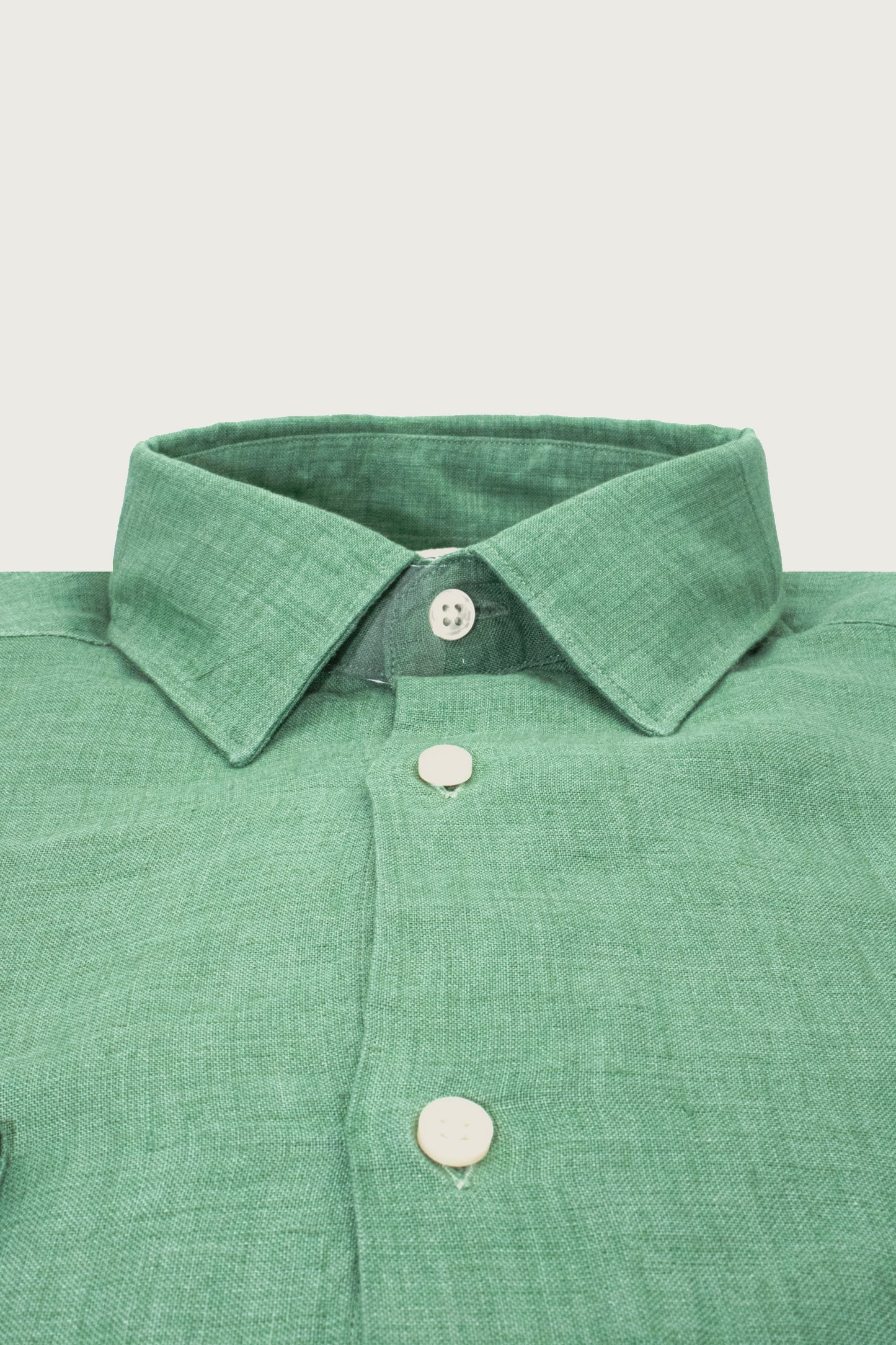 LINEN SEMI SLIM SHIRT MINT