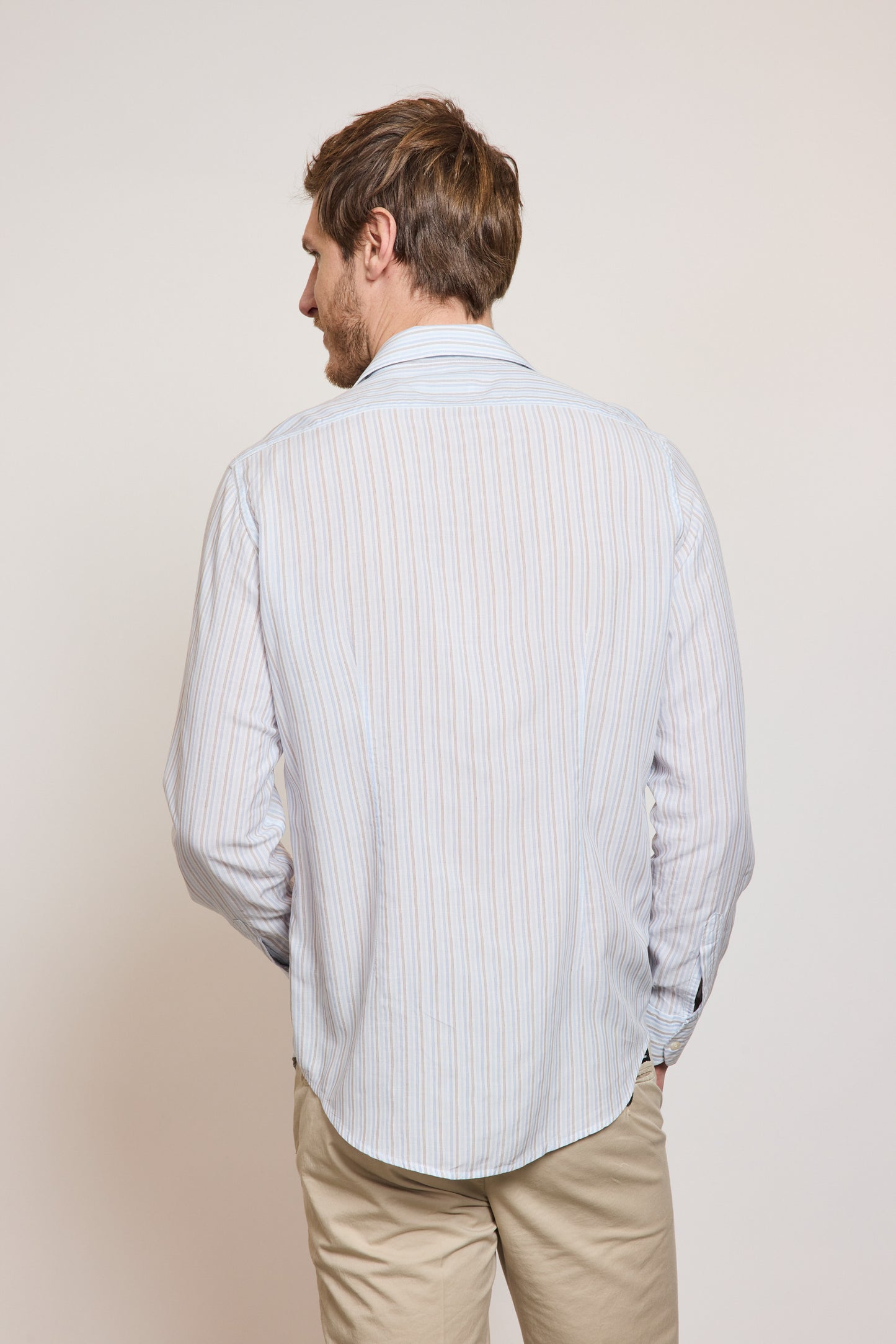 LYOCELL SEMI SLIM SHIRT MULTICOLORED STRIPES