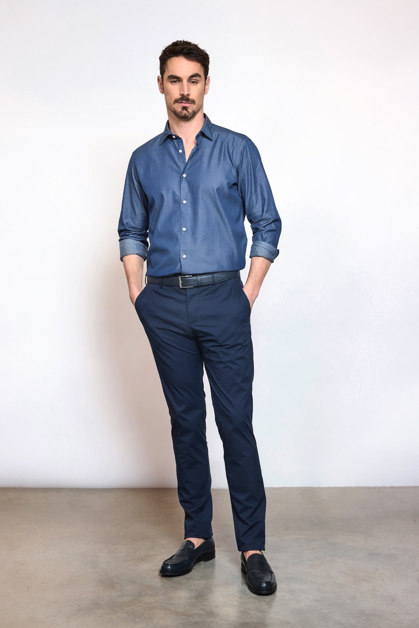 JEANS SEMI SLIM SHIRT BLUE