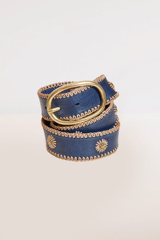 CEINTURE BRODÉE BLEUE