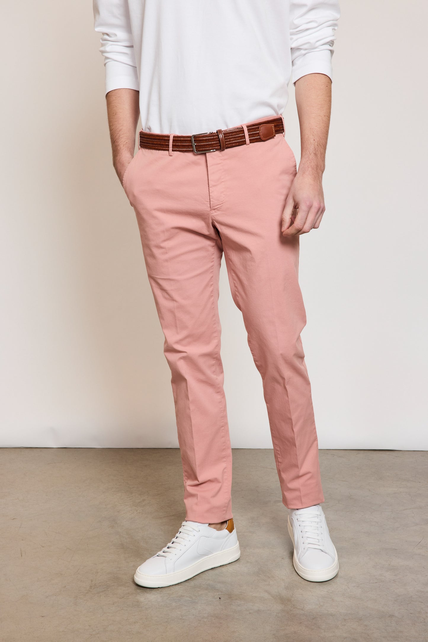 SLIM COTTON PANTS OLD PINK