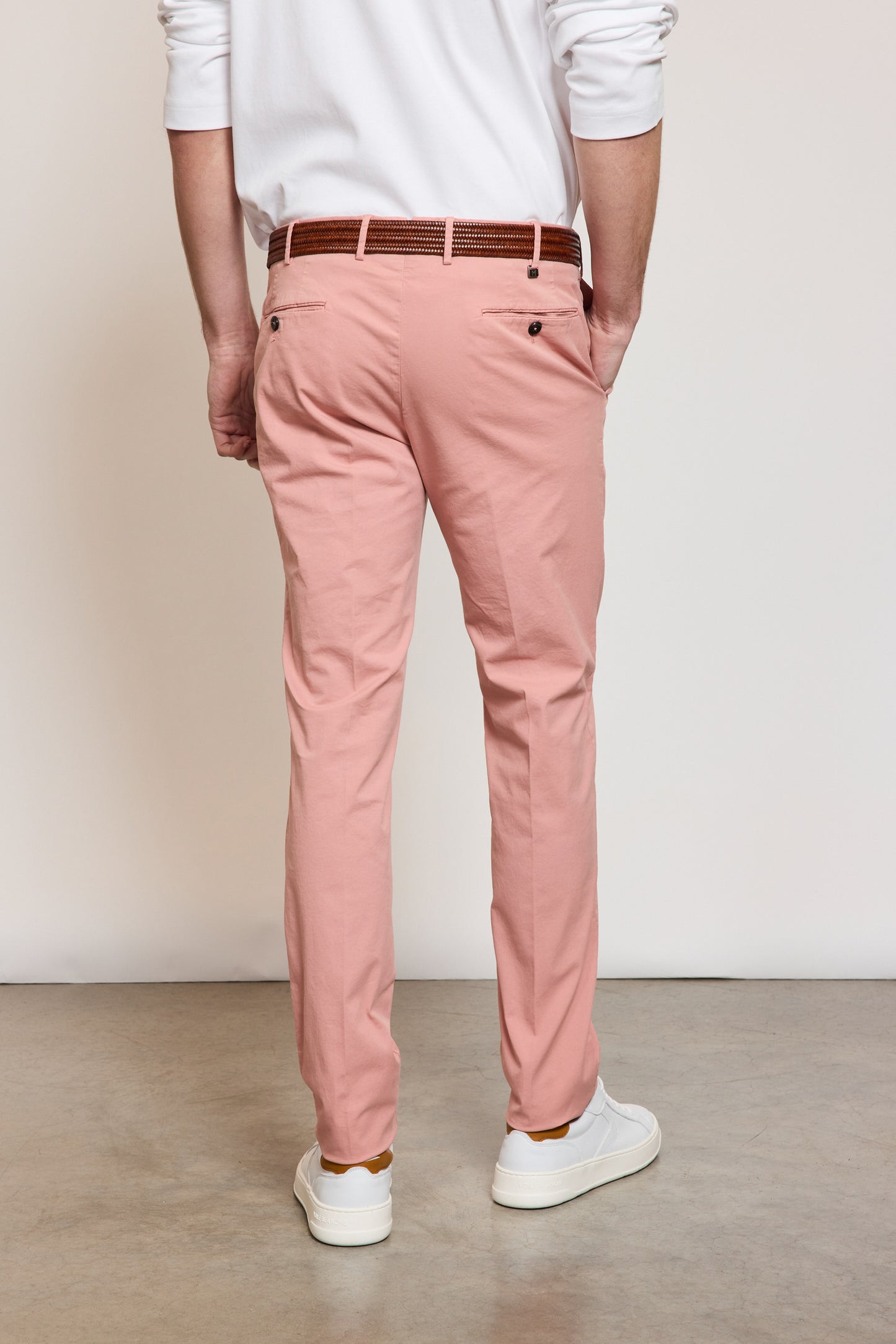 SLIM COTTON PANTS OLD PINK