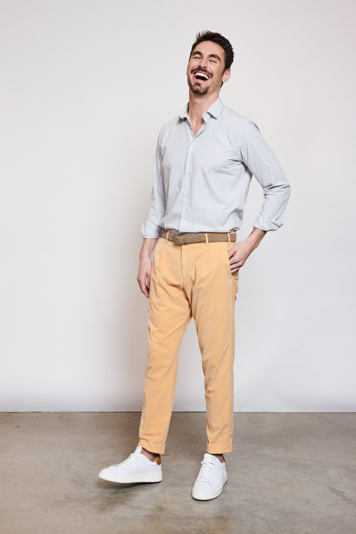 PANTALON VELOURS MILLERAIES MANDARINE