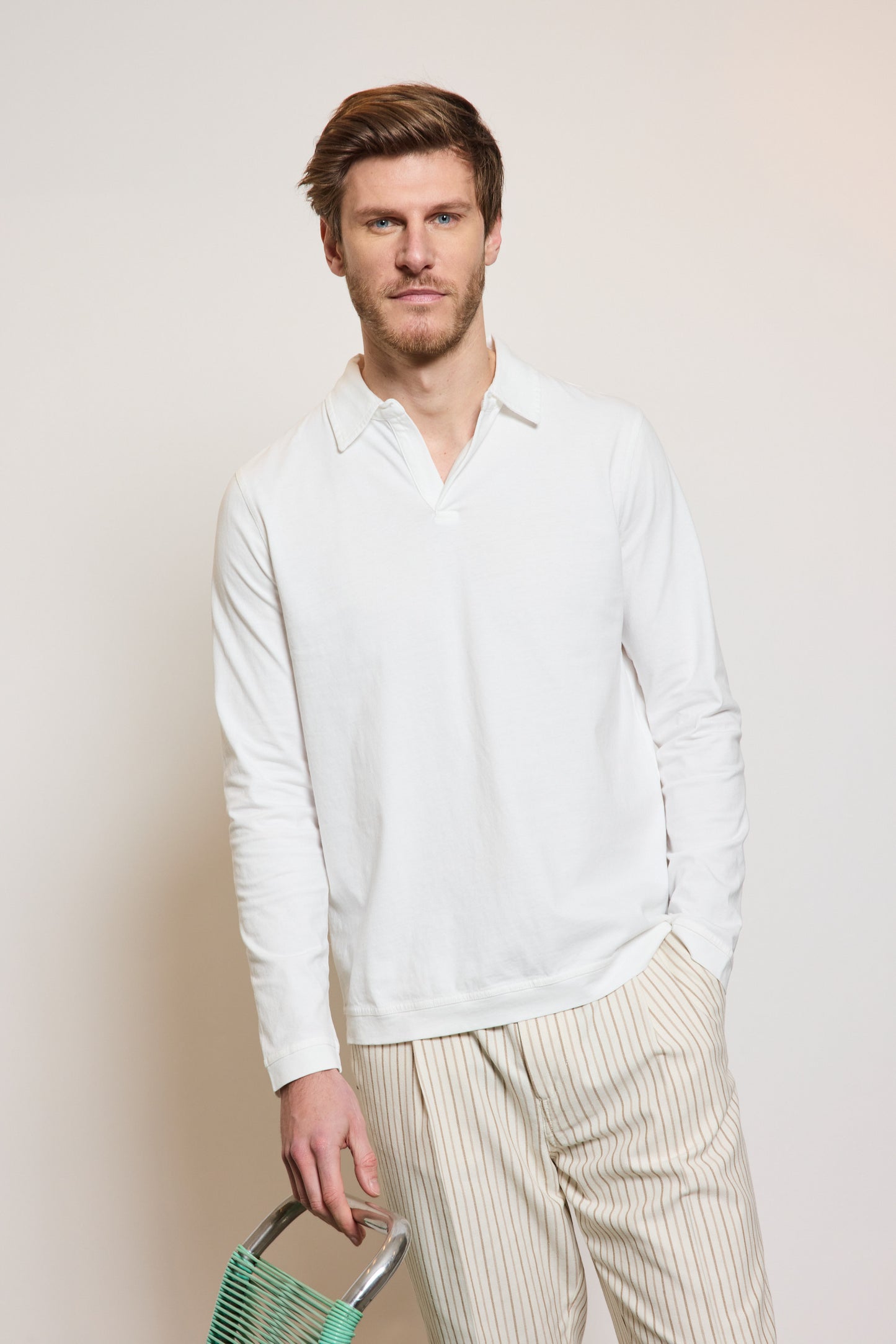 LONG SLEEVES POLO WHITE