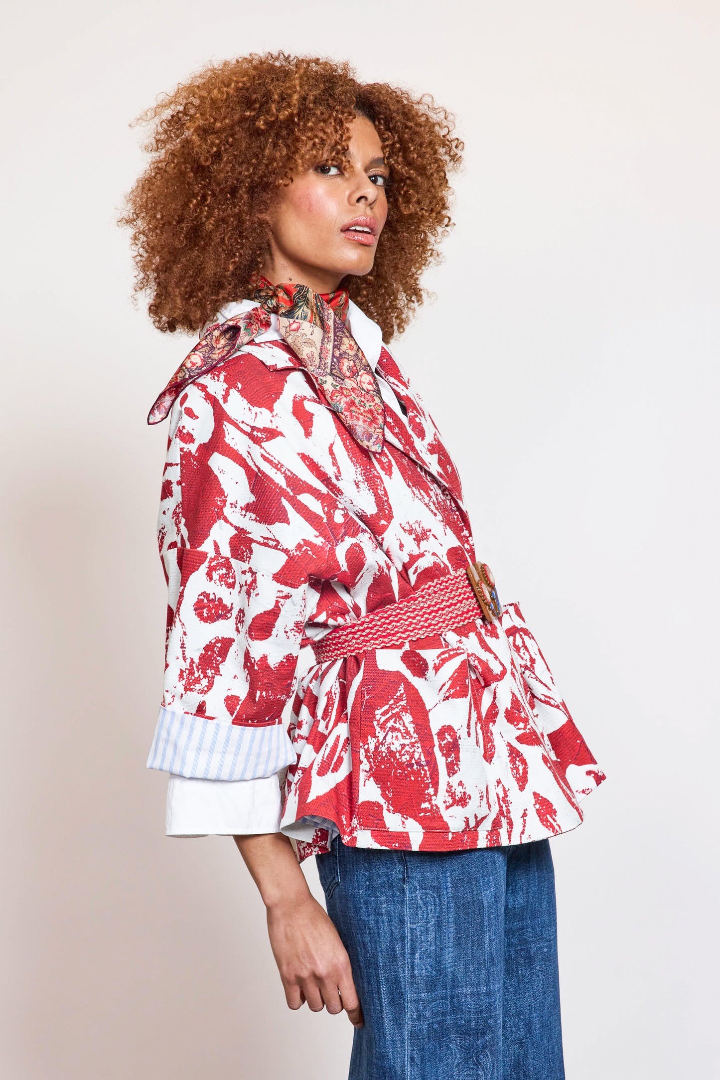 CABAN OVERSIZE ROUGE