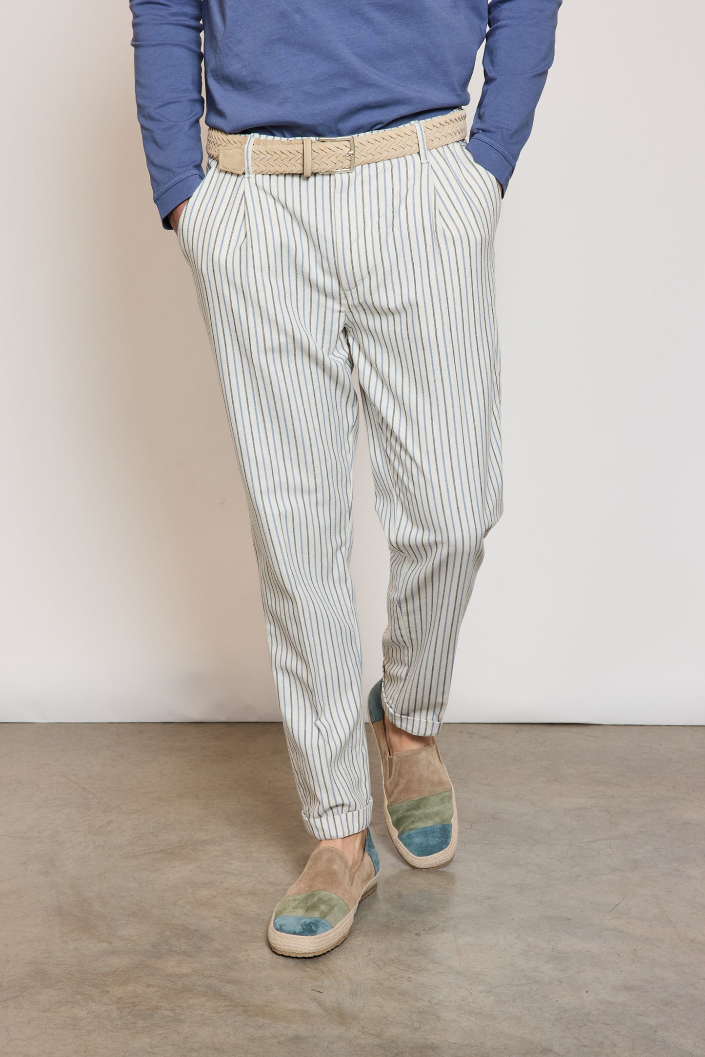 STRIPED TROUSERS BLUE