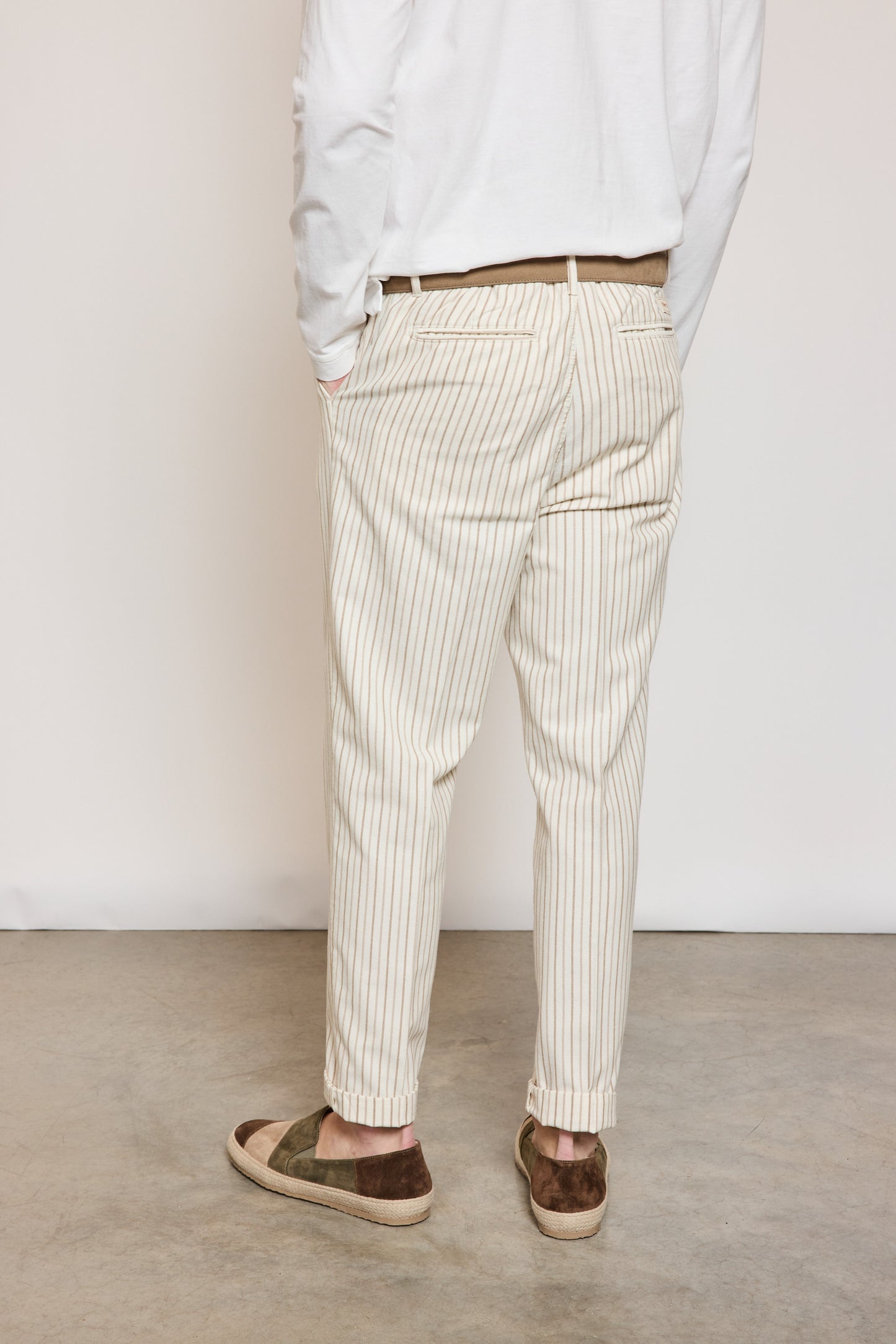 STRIPED TROUSERS SAND