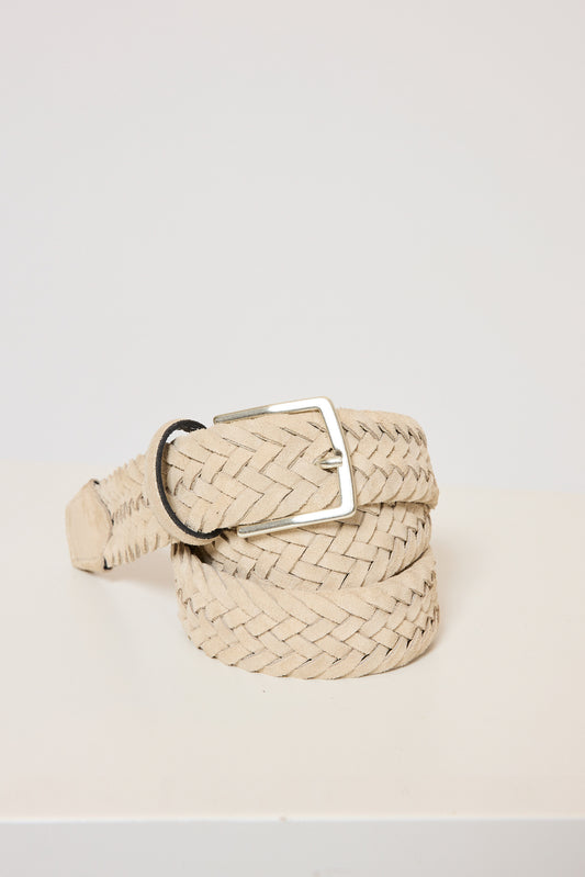 BRAIDED SUEDE BELT CHALK