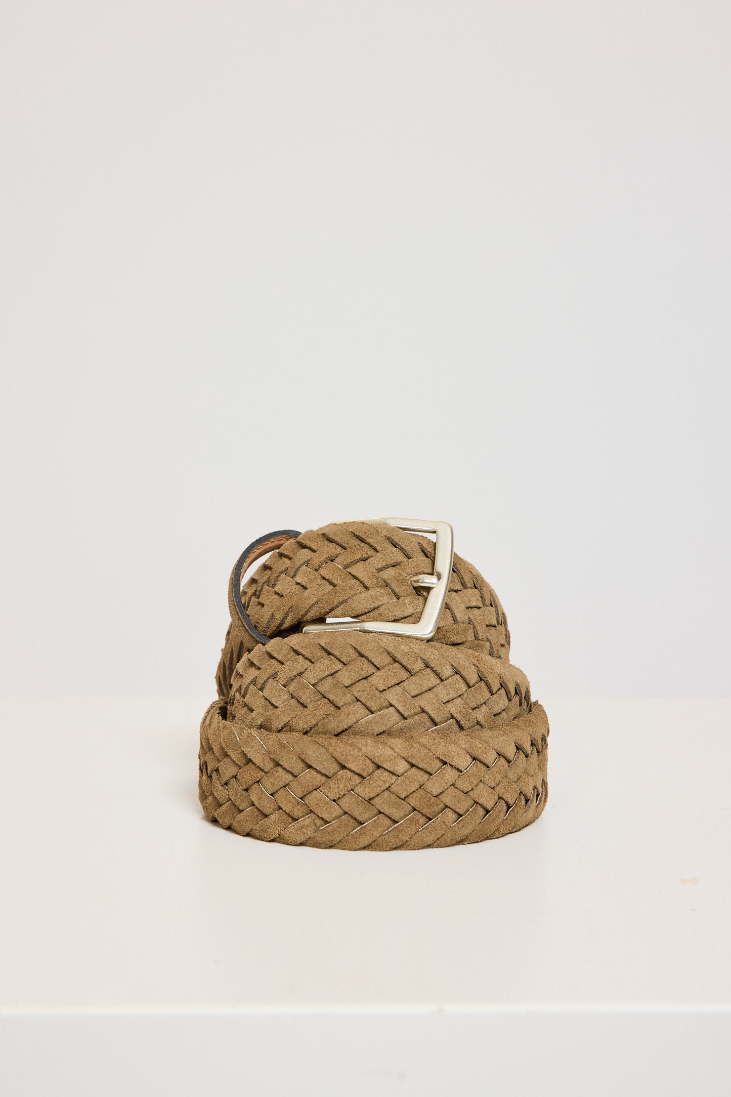 BRAIDED SUEDE BELT GREEN