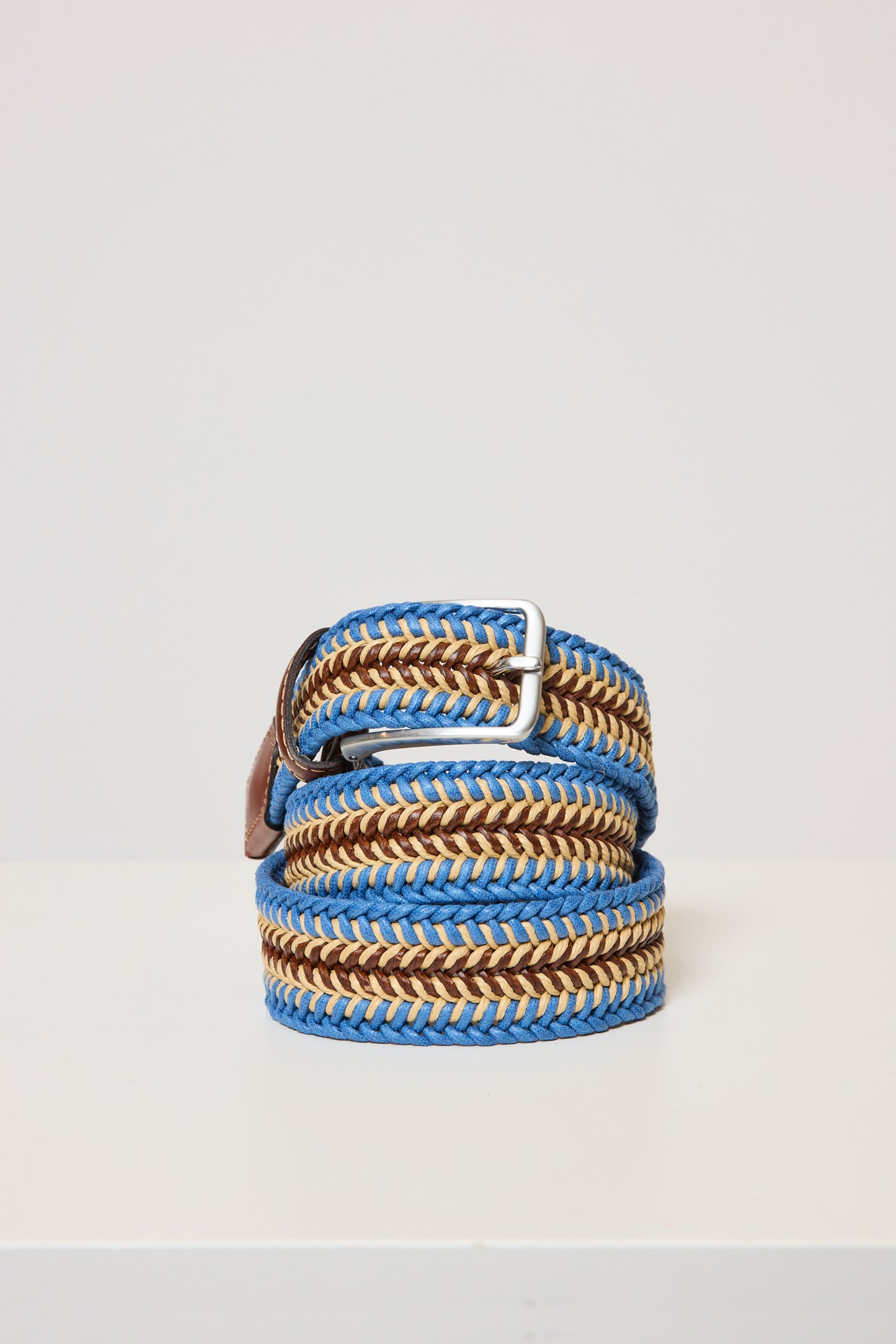 TRICOLOR LEATHER BELT OCEAN