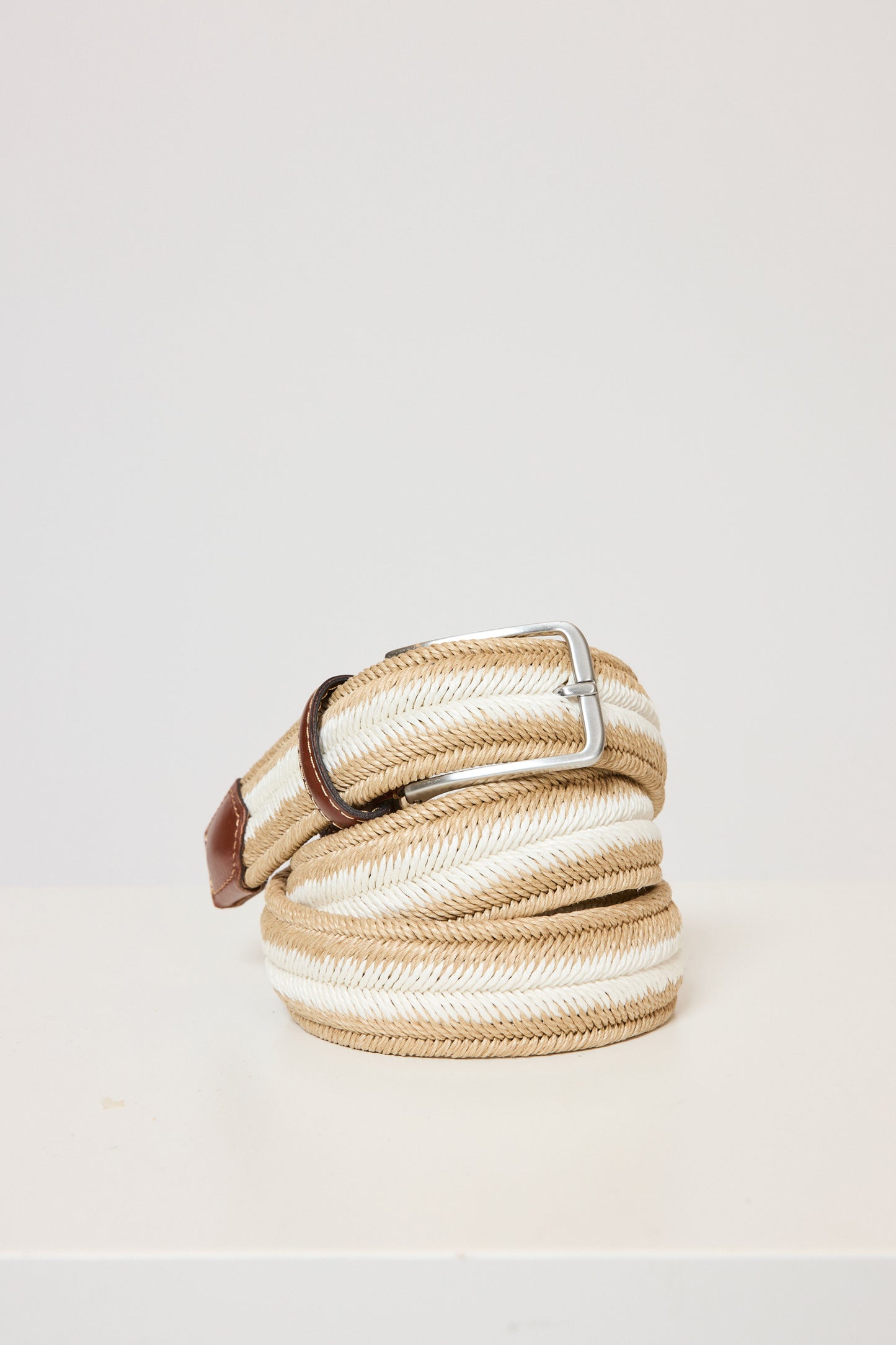 LINEN ELASTIC BELT BEIGE