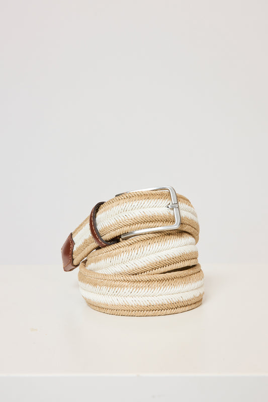 LINEN ELASTIC BELT BEIGE