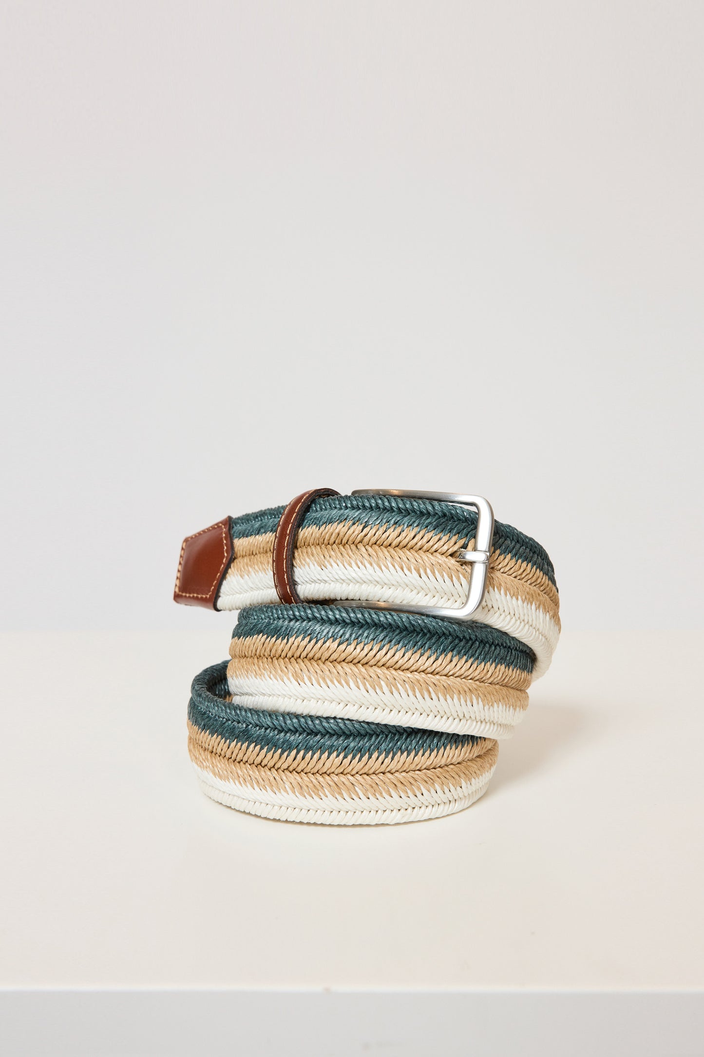 LINEN ELASTIC BELT GREEN