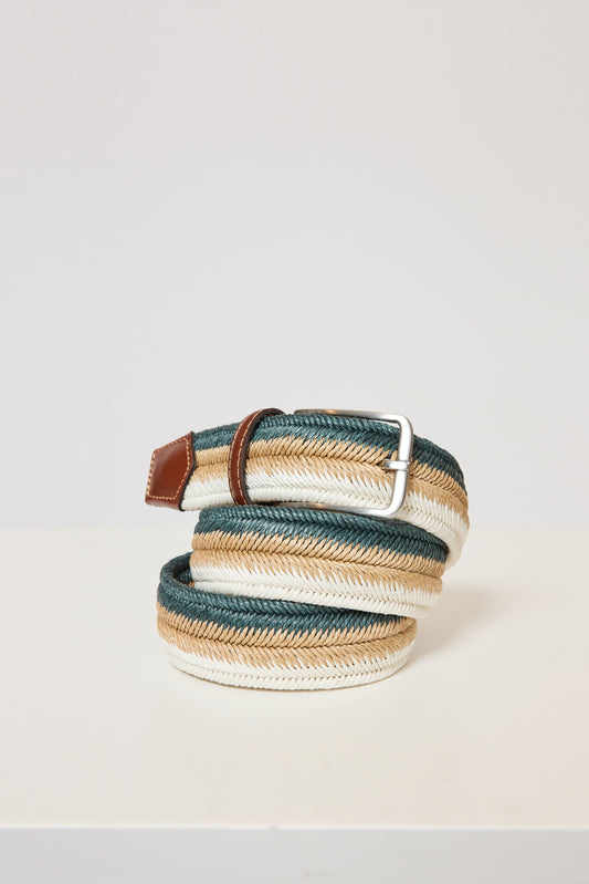 LINEN ELASTIC BELT GREEN