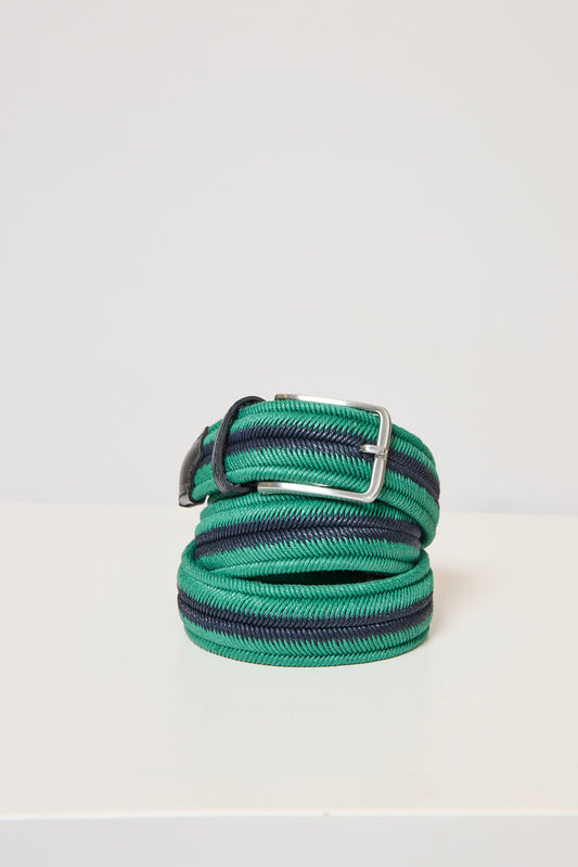 TWO-TONE LINEN BELT ENGLISH GREEN