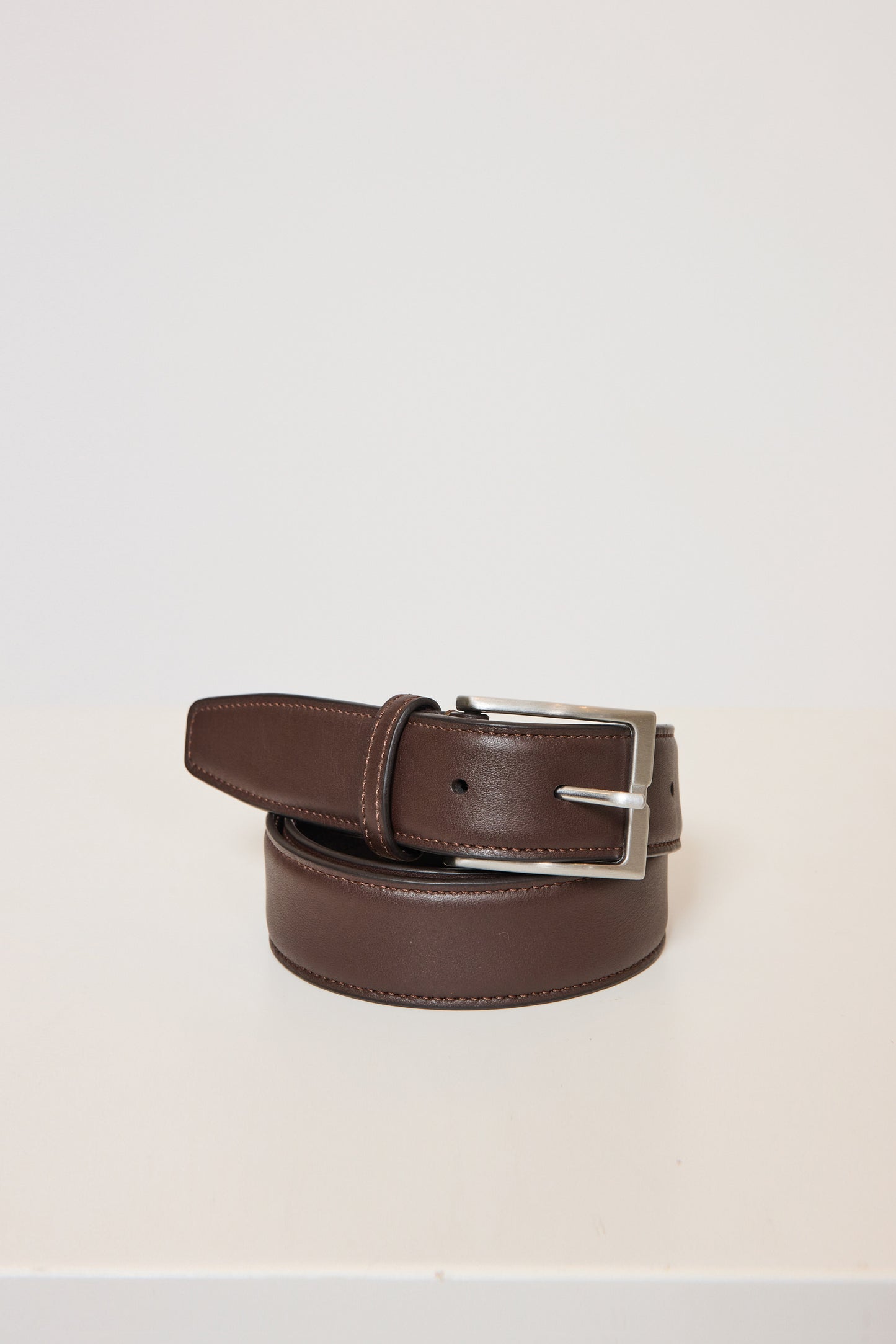 SMOOTH LEATHER BELT CHOCO