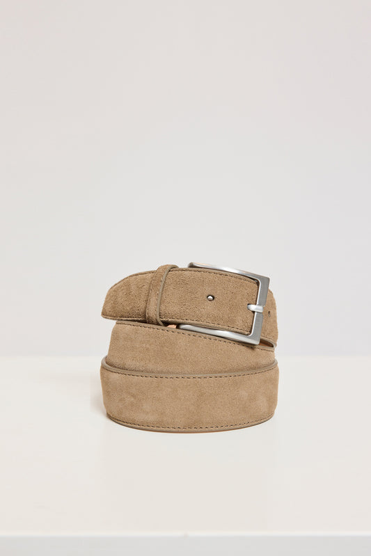 BLEACHED SUEDE BELT BEIGE