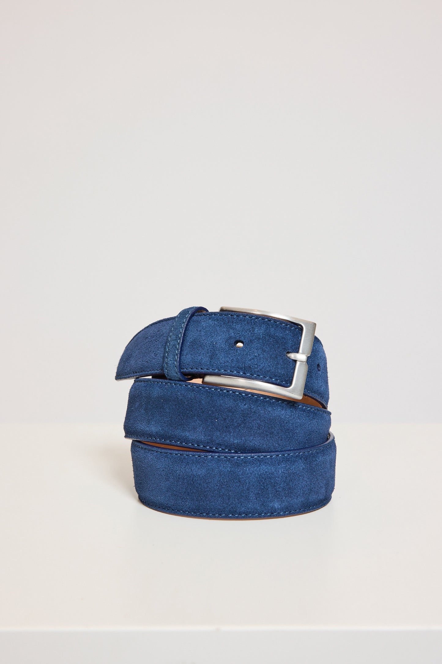 BLEACHED SUEDE BELT INDIGO