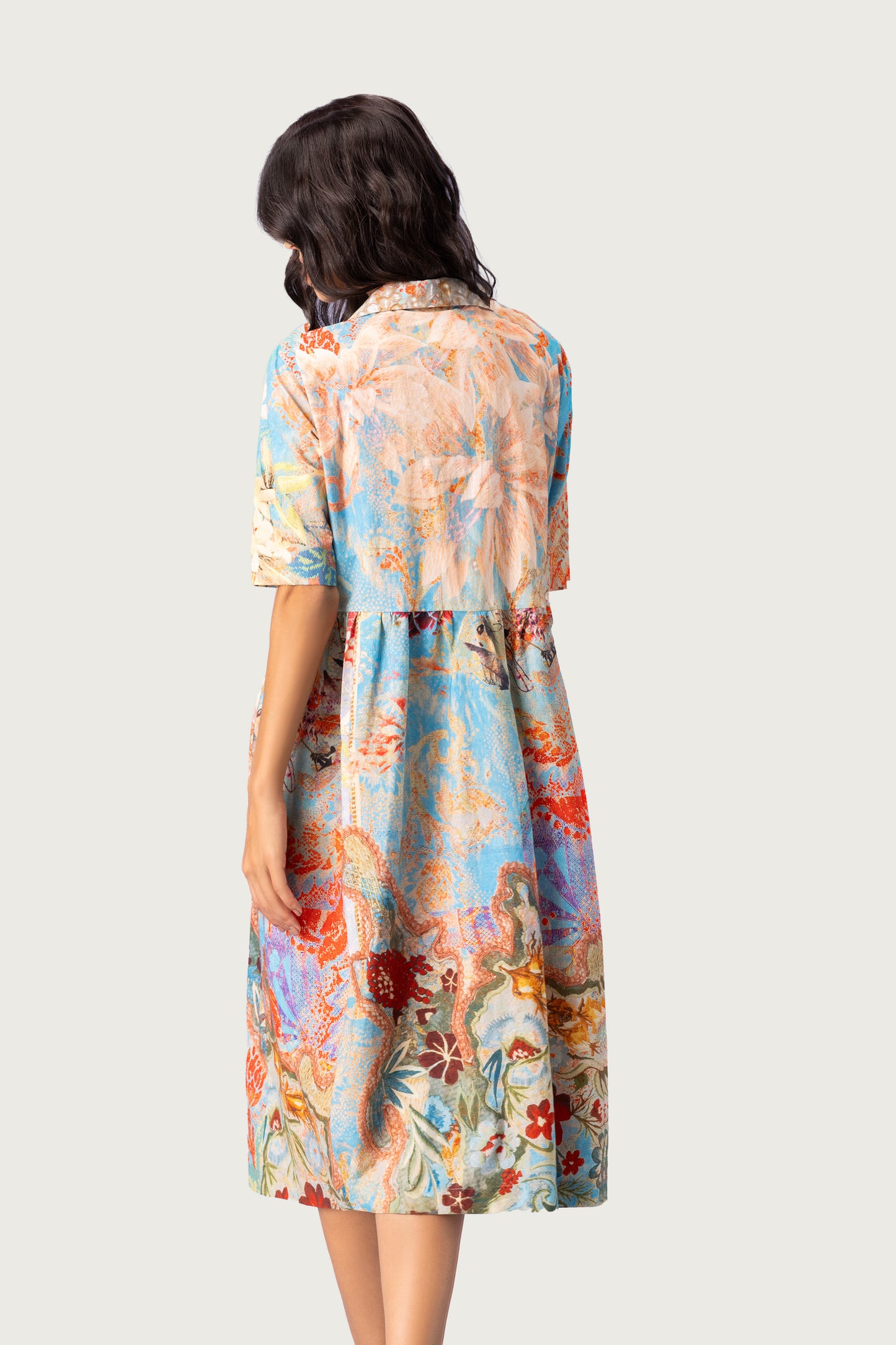 POPLIN DRESS MULTICOLORED