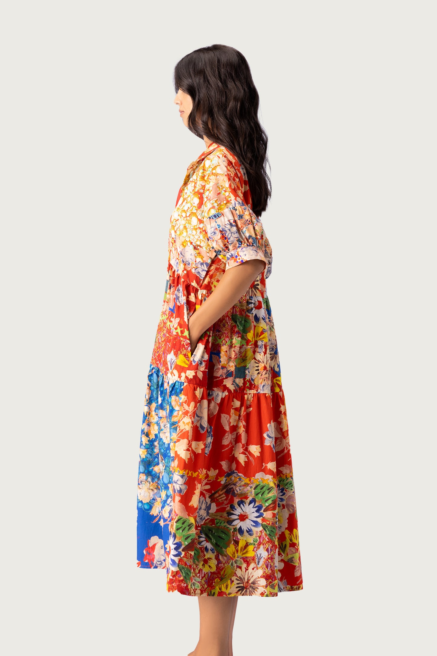 POPLIN DRESS MULTICOLORED