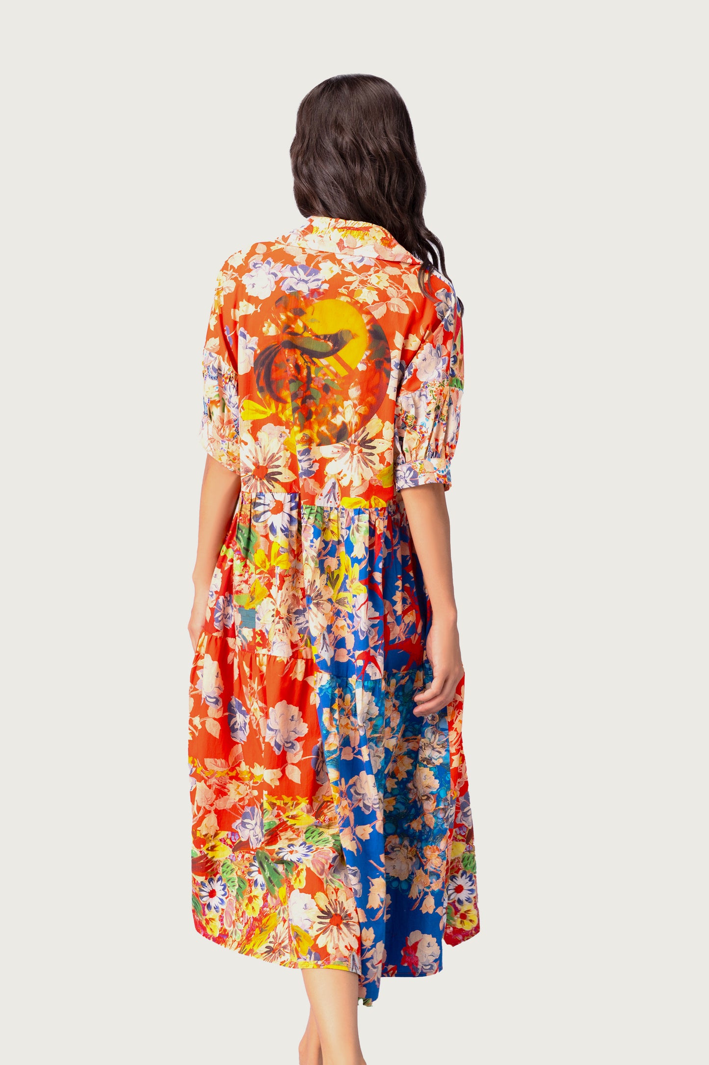 POPLIN DRESS MULTICOLORED