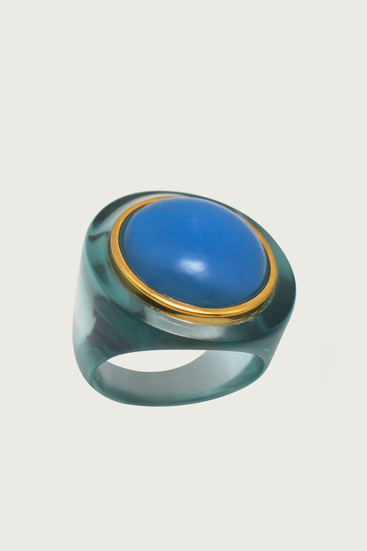 BAGUE EN RÉSINE UNO BLEUE