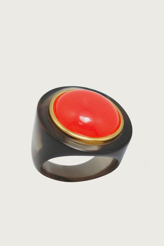 BAGUE EN RÉSINE UNO CORAIL