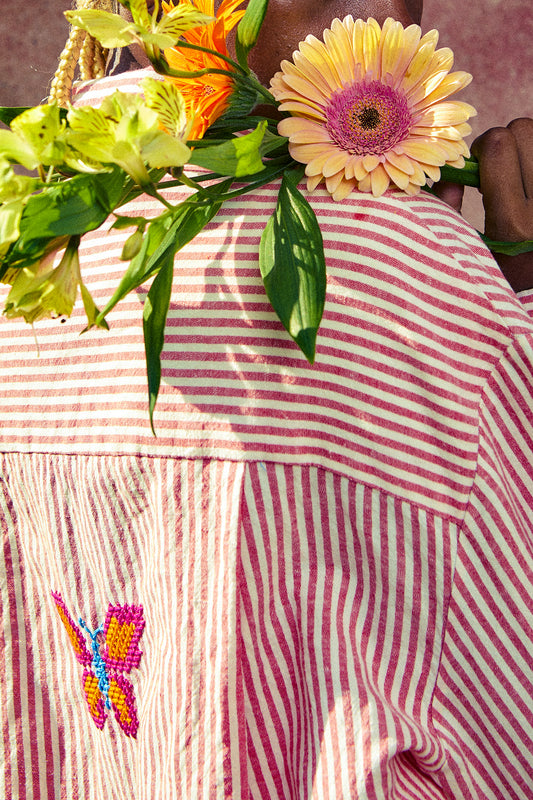 EMBROIDERED SHIRT RED