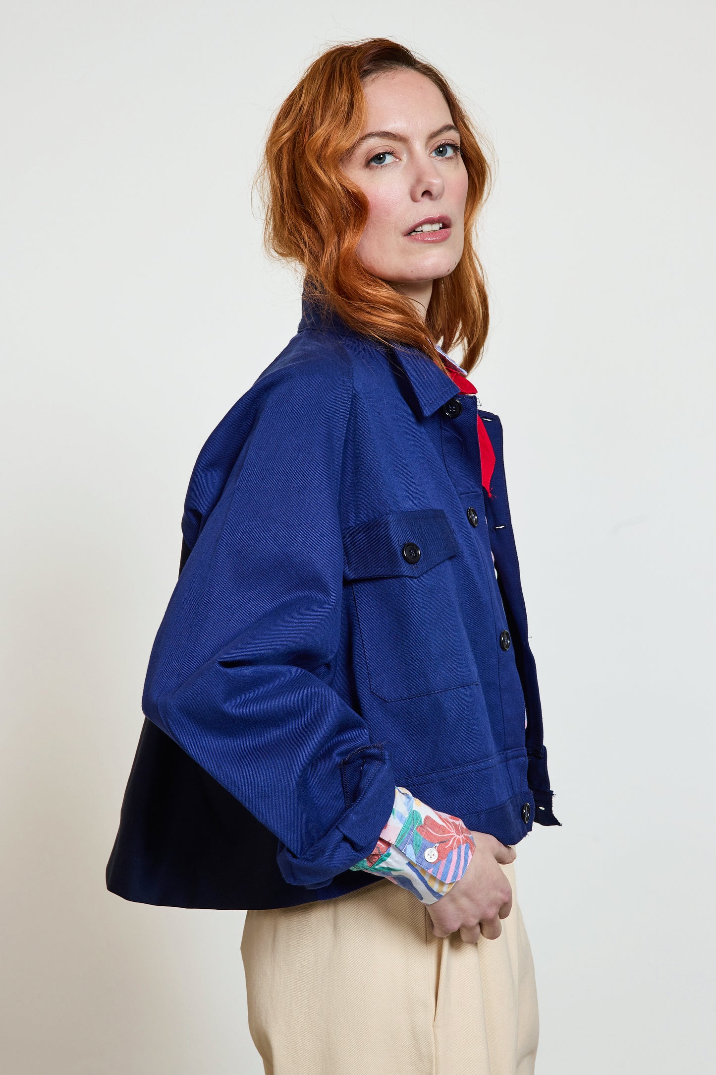 VESTE UPCYCLÉE BLEUE