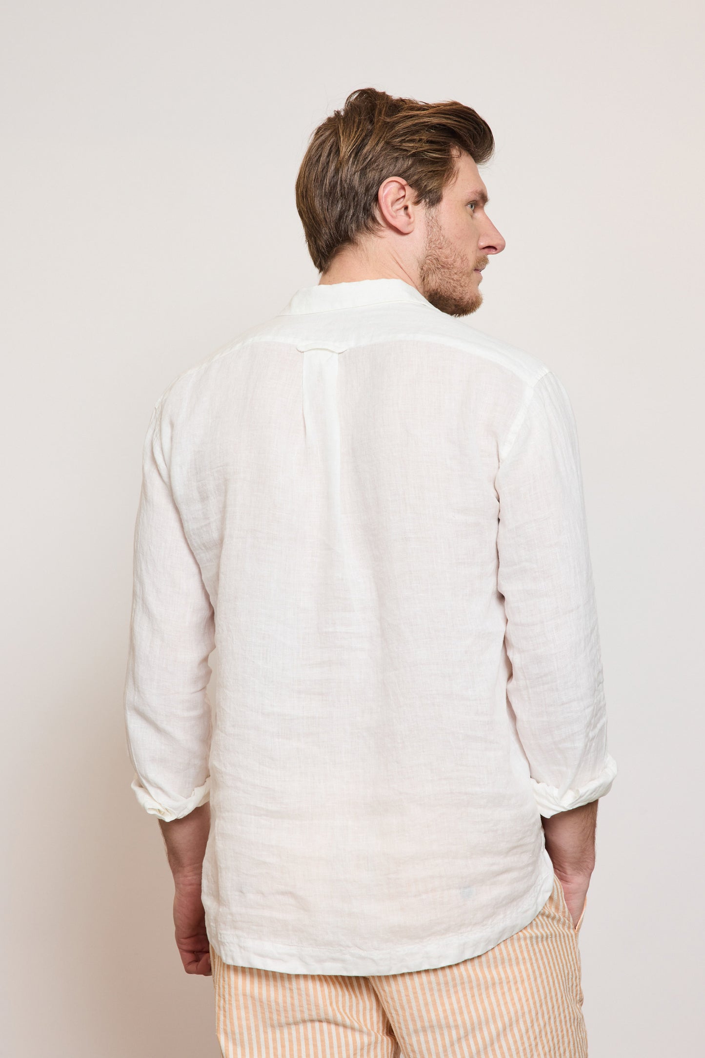 LINEN POLO SHIRT WHITE